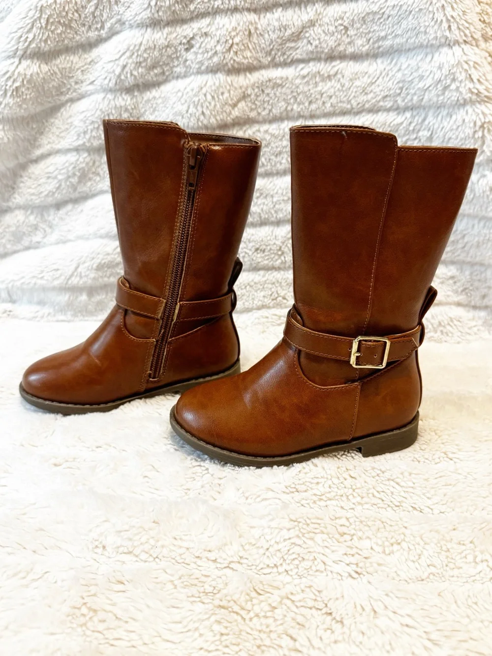Gymboree Girls Brown Mid-Calf Buckle Boots